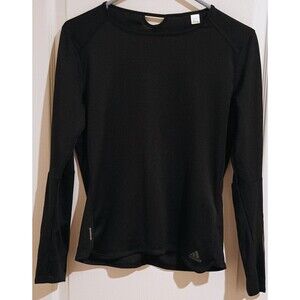 Adidas Shirt Women's S Black ClimaCool Long Sleeve Running Reflective Athletic